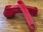 Tupperware Measuring Spoons Set 6 Red Nesting Scoops - New