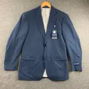 NWT Stafford Blazer Jacket Mens 42L Blue Year Round Sportcoat Rayon
