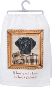 primitive by kathy Dish Towel - Black Lab