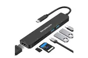 SIMPLECOM CH547 USB-C 7-in-1 Multiport Adapter USB Hub HDMI Card Reader PD