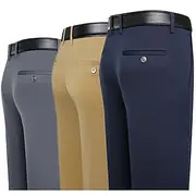 Men's Dress Pants Trousers Slacks Flat Front Pants Suit Pants Straight Leg Geometry Stretch No-Iron Formal Wedding Business Classic Style Casual Black Royal Bl
