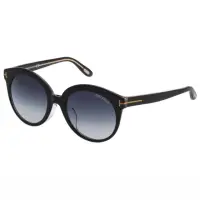 在飛比找momo購物網優惠-【TOM FORD】-復古圓框 太陽眼鏡TOM429F(黑色
