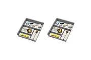 2x Madesmart Junk Drawer Home Kitchen Organiser Rectangle 37x30cm Soft Grey