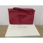 BALENCIAGA 巴黎世家 機車包 桃紅色手拿包/晚宴包/長夾