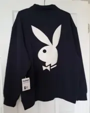 Playboy By Pacsun Unisex Adult's XL Long Sleeve Sweatshirt Navy 1/4 Zip NWT
