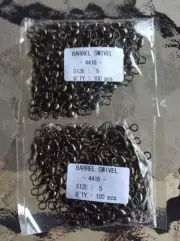 200 X Swivels Size 5 Black Barrel Swivels Made In Korea delivered
