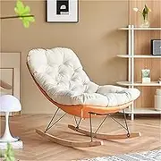 CADYNN Modern Upholstered Glider Rocking Chair Comfortable Indoor Glider Chair with Cushioned Seat and Backrest for Living Room and Bedroom(Orange)