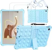 Cover for Xiaomi Pad 5 + 2 HD Tempered Glass, Silicone Shell Bumper Protective Back Case - Scratch Screen Protector (11,0"), Lanyard + Touchscreen Pen, Blue1
