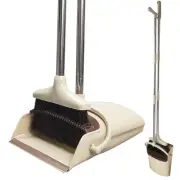 Broom and Dustpan Set for Home, Dust Pan with Long Handle 49.2" Broom with Du...