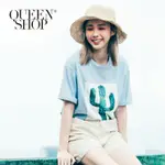 QUEENSHOP【01037383】立體字母仙人掌照片短T＊預購＊