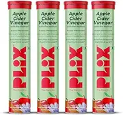 PL'IX Plant Fix Probiotic Apple Cider Vinegar Effervescent Tablets, 15 Capsules, Pack of 4