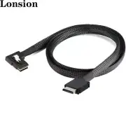 Oculink SAS 8611 4I to MINI SAS SFF-8087 Left Angle Adapter Connection Cable