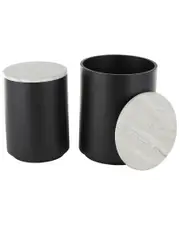 Peyton Lane Set of 2 Nesting Accent Tables with Faux Marble Top