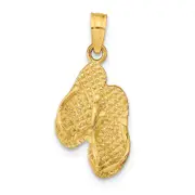 14K Yellow Gold St. George Island Reversible Flip Flops Pendant