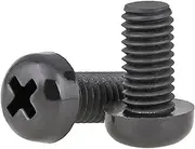 20PCS M2*4/5/6/8/10/12 GB818 Black Round Head Nylon Screws, Pan Head Cross Nylon Screws, Plastic Round Head Screws(10mm)