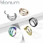 Implant Grade Solid Titanium Hinged Triple Hoop Segment Rings Ear Cartilage