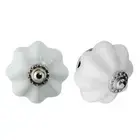 12x Vintage Flower Ceramic Drawer Knobs Furniture Cupboard Door Handle White