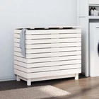 Wood Pine Laundry Hamper Clothes Washing Basket Storage Bin Organiser Bag