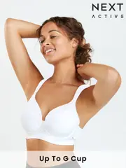 White Active Sports High Impact Dry Tech Full Cup Wired Bra B-G (983393) | $53