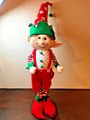 Burton & Burton Tall Standing Elf Doll, Plush 22" w Tag