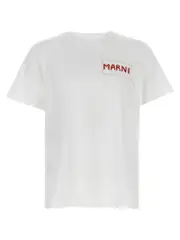 [Marni] Marni-Logo Patch T Shirt Bianco-Uomo 50IT White