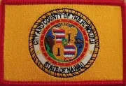 HAWAII State City Of Honolulu Flag Patch W/ VELCRO® Brand Fastener Red Border