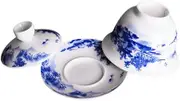 HOLIDYOYO 1 Set Traditional Chinese Ceramic Teacup Vintage Tureen Design with Saucer Lid Craftsmanship for Home Use and and Decorative Tea Bowl
