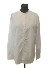 Replay Women's 100% Cotton Button Up Mao Neck Blouse White Size M New