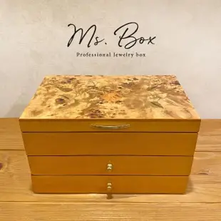 【Ms. box 箱子小姐】英國MELE&CO頂級木製珠寶盒(原木拼花兩層抽/飾品盒/收納盒)