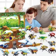 Christmas Advent Calendar Insects Series Building Blocks Toy Countdown Calendar Xmas Blind Box