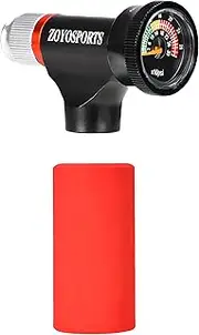 ZOYOSPORTS Mini CO2 Inflator with Pressure Gauge Portable Bicycle Tire Pump for Road and Mountain Bikes No CO2 Cartridges Included