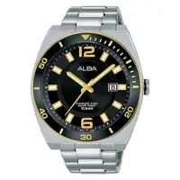 在飛比找momo購物網優惠-【ALBA】送禮首選 英男錶 不鏽鋼錶帶 黑 防水100米 