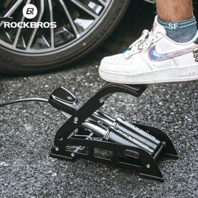 ROCKBROS Foot Pump with Pressure Gauge Car Air Pump Bicycle Motorcycle Inflator
