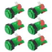 27mm Mounting Momentary Game Push Button Switch with Micro switch Green 6pcs