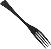 PEPLAYTAL Stainless Steel Tableware with Titanium Plating Mirror Polish Finish Black Fork for Home Hotel and Dining Lightweight Cutlery