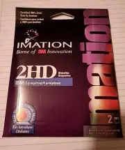 Imation 2HD 3.5" Diskettes 2 Pack IBM Formatted High Density Floppy Disks Open