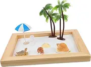 KICHOUSE Miniature Landscape Decor Ocean Scene Sand Table Ornaments Zen Garden Office Desktop Tray