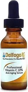 DelfogoRx Professional Vitamin C 22 Anti-ageing Serum From SkinPro - Marquee 0.8 Ferulic Acid, 2 Vitamin E and Pure Hylaluronic Acid - Highest Concentration of Active Ingredients - Full 30ml Medicinal Dropper (Physician Grade)