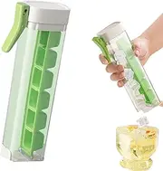 1 Hand 1 Press Tray, Tray, One Click Ice Maker, Trays for Freezer with Hull, Mini Trays Portable, 6 Square Mold for Ice Drink Juice Whiskey (Green)/1206