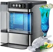 Countertop Ice Maker Machine, 1.3L+3L Double Water Tank Design, Commercial Ice Maker Machine, 41Lbs/24H, One-Click Opera-Tion, Self-Cleaning, Quiet, for Home, Office, Bar