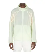 Hooded zipper casual jacket S White