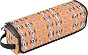 [sanluoli] Hair Tools Travel Bag with Iron Mat Dustproof Travel Hair Straightener Bag Retro Abstract Peach Women Essentials Storage