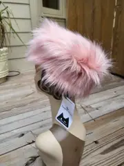 Raspberry Plum Faux Fur Pillbox Hat Pink