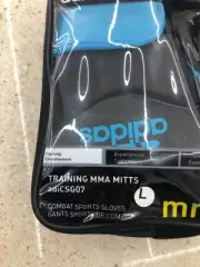 ADIDAS TRAINING MMA MITTS COMBAT SPORTS GLOVES. SIZE L. BLACK/S.BLUE. NEW