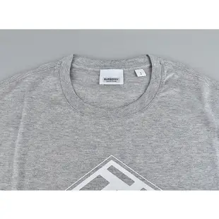 BURBERRY ELLISON標籤LOGO立體字母方形設計純棉短袖T恤(男款/灰x白)