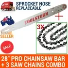 28" PRO CHAINSAW BAR AND 3 CHAINS 3/8 058 92DL FOR MTM 82SX 82CC