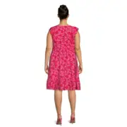 Terra & Sky Women's Plus Size Flutter Sleeve Dress, Size: 3X(24-26)