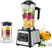 2-in-1 Multi Blender, 6000W Professional High Speed Blenders Smoothie Maker with 2.5L BPA-Free Container, 9 Speed Control, 8 Titanium Stainless Steel Blade for for Ice/Nut, Kitchen (AU PLUG)