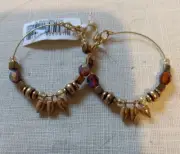 ALEX & ANI amber glass & gold Spiked earrings nwt