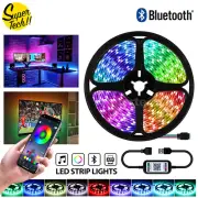 1-5M 5V Bluetooth USB RGB LED Strip Lights IP65 Waterproof 5050 1M 60 LEDs OZ